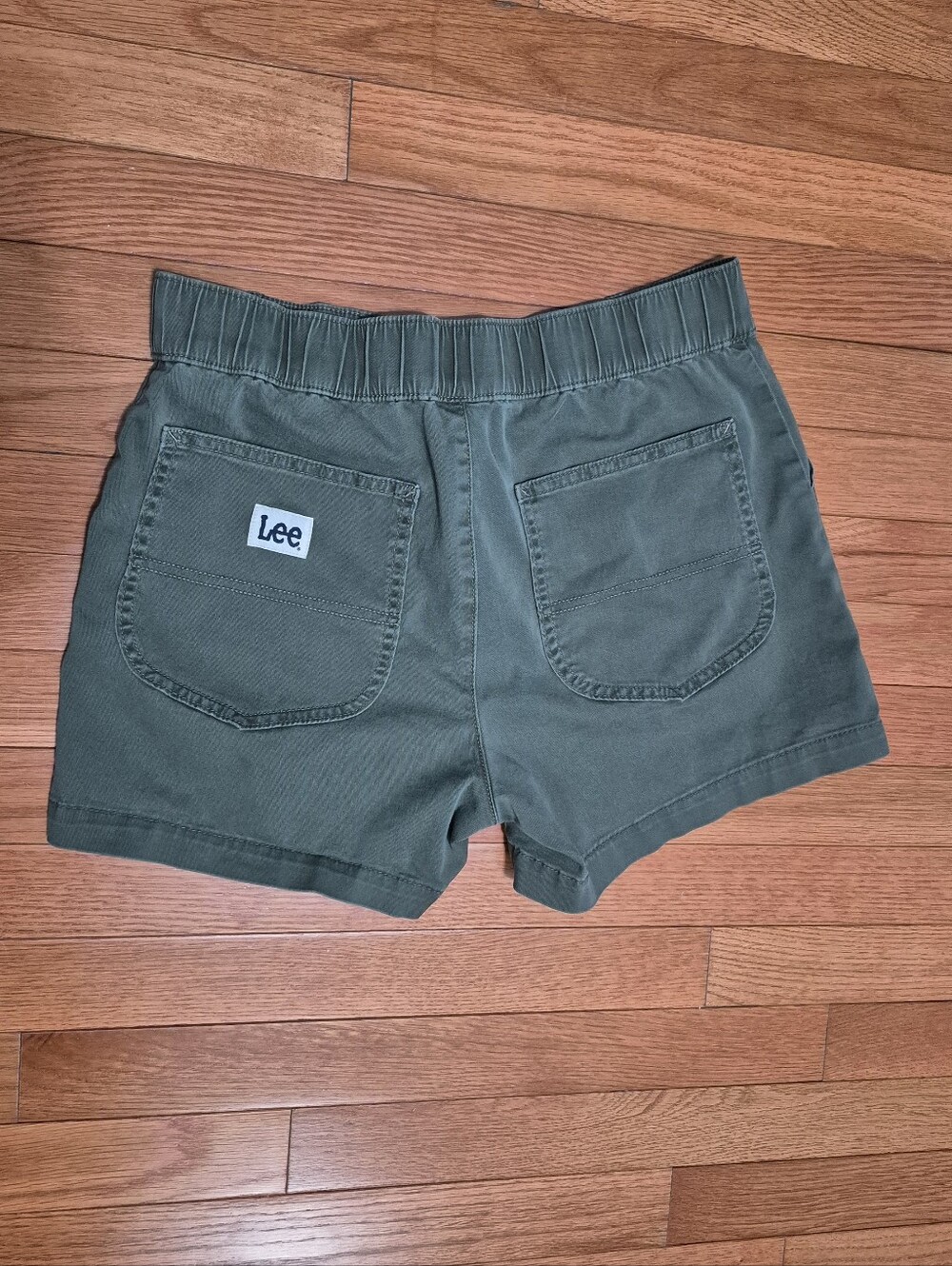 Lee Olive Green Elastic Waist Shorts